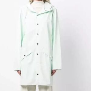 RAINS: Mint Green UNISEX LONG JACKET SIZE LARGE NWT